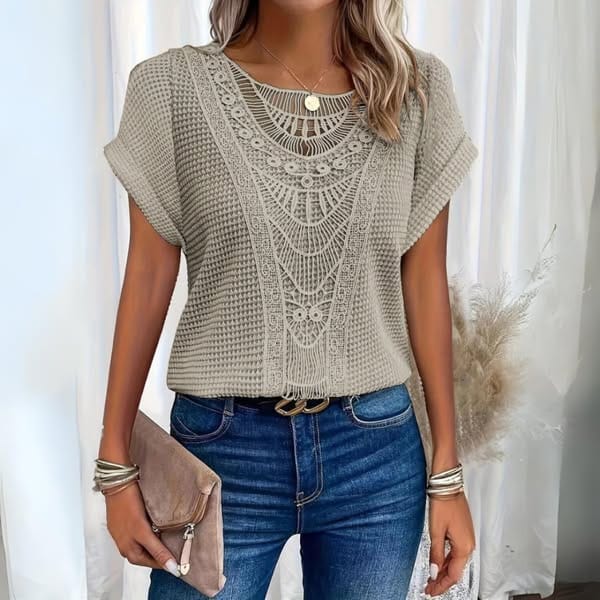 Women's Top | Vintage Lace Detail & Elegant Boho Style