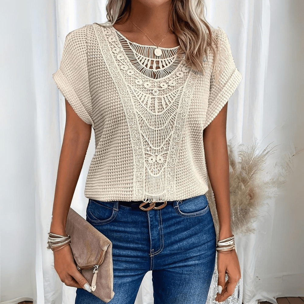Women's Top | Vintage Lace Detail & Elegant Boho Style