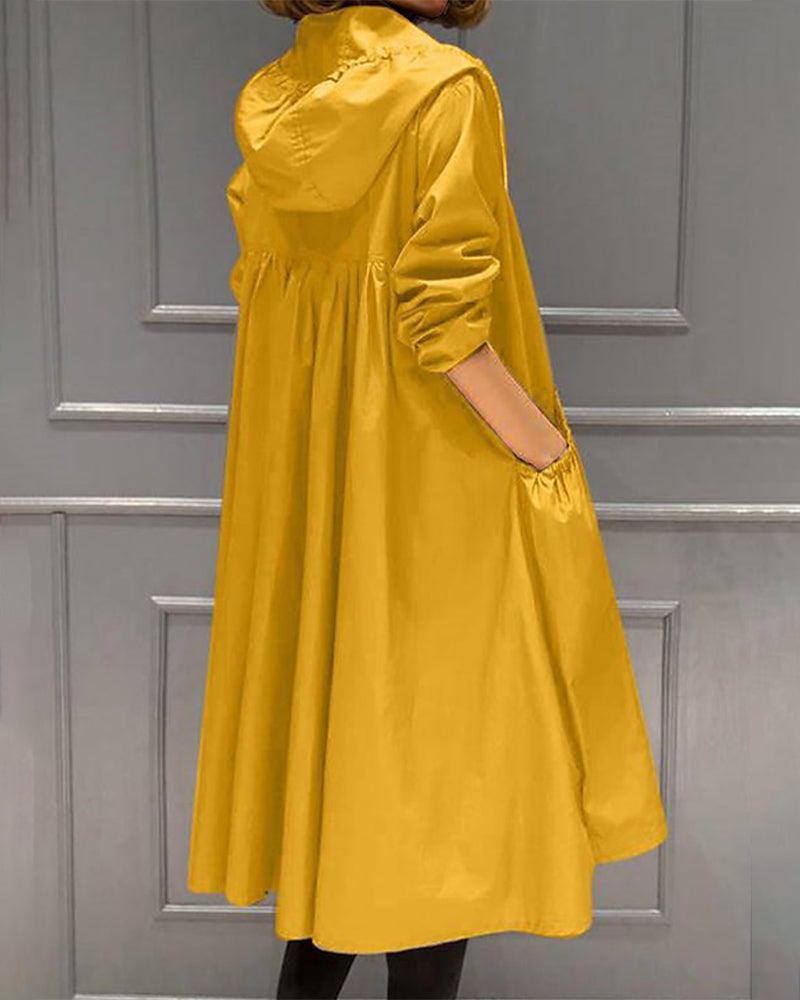 Women's Trench Coat | Hooded, Full-Length Zip Front
