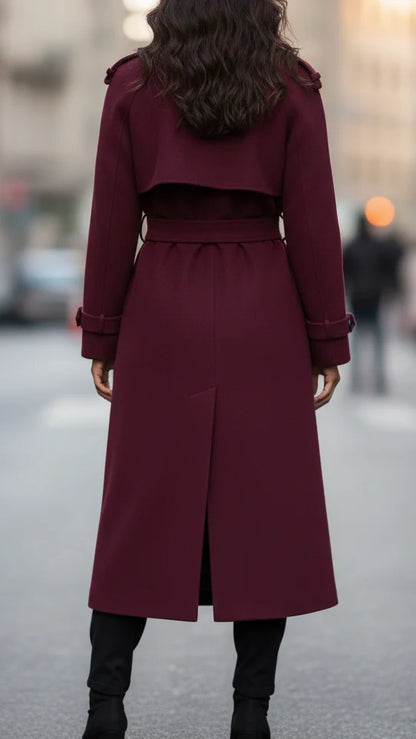 Elena | Structured Burgundy Trench Coat with Feminine Fit - Lumina 2