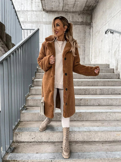 Women's Trench Coat | Lapel Collar & Midi Length