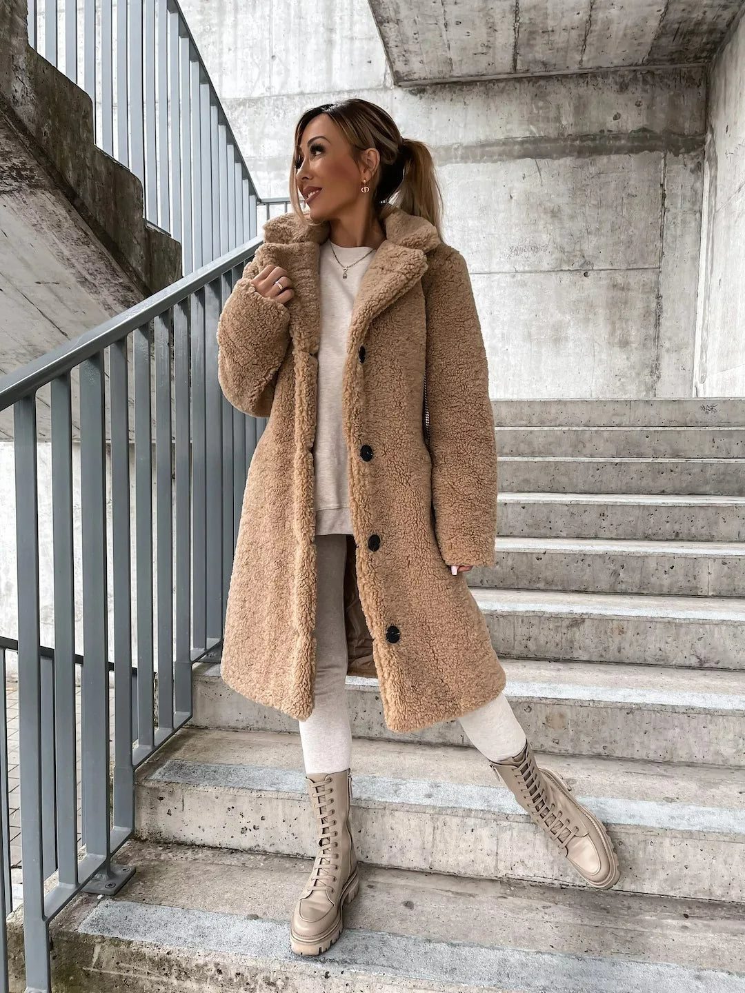 Women's Trench Coat | Lapel Collar & Midi Length