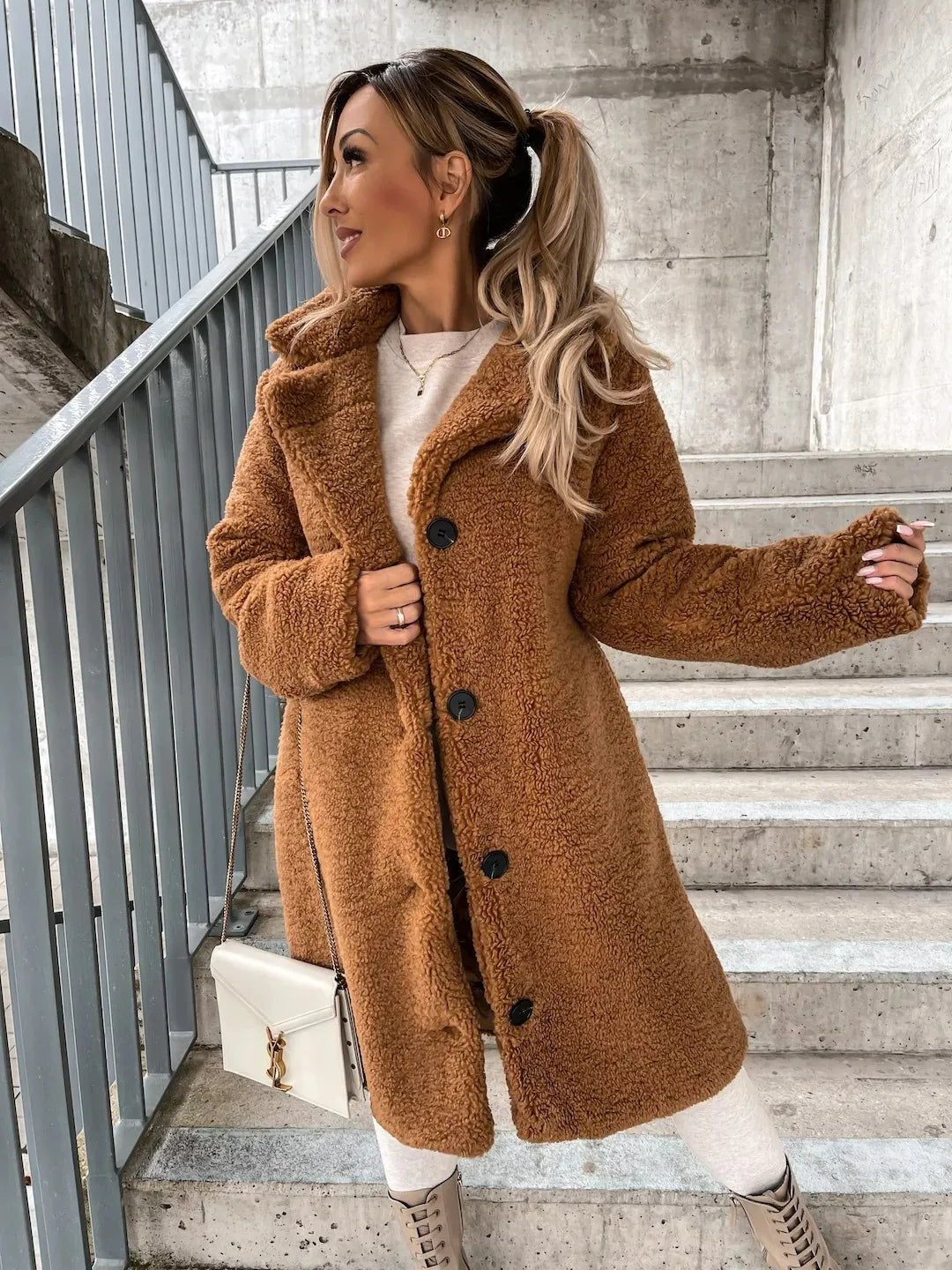 Women's Trench Coat | Lapel Collar & Midi Length