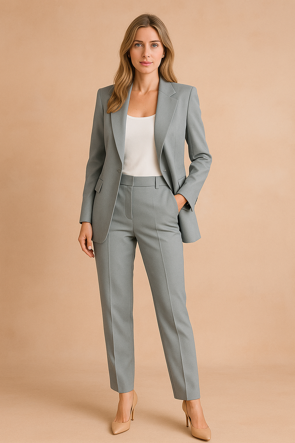 Women's Trouser Suit Set | Tailored Blazer & Straight-Leg Fit