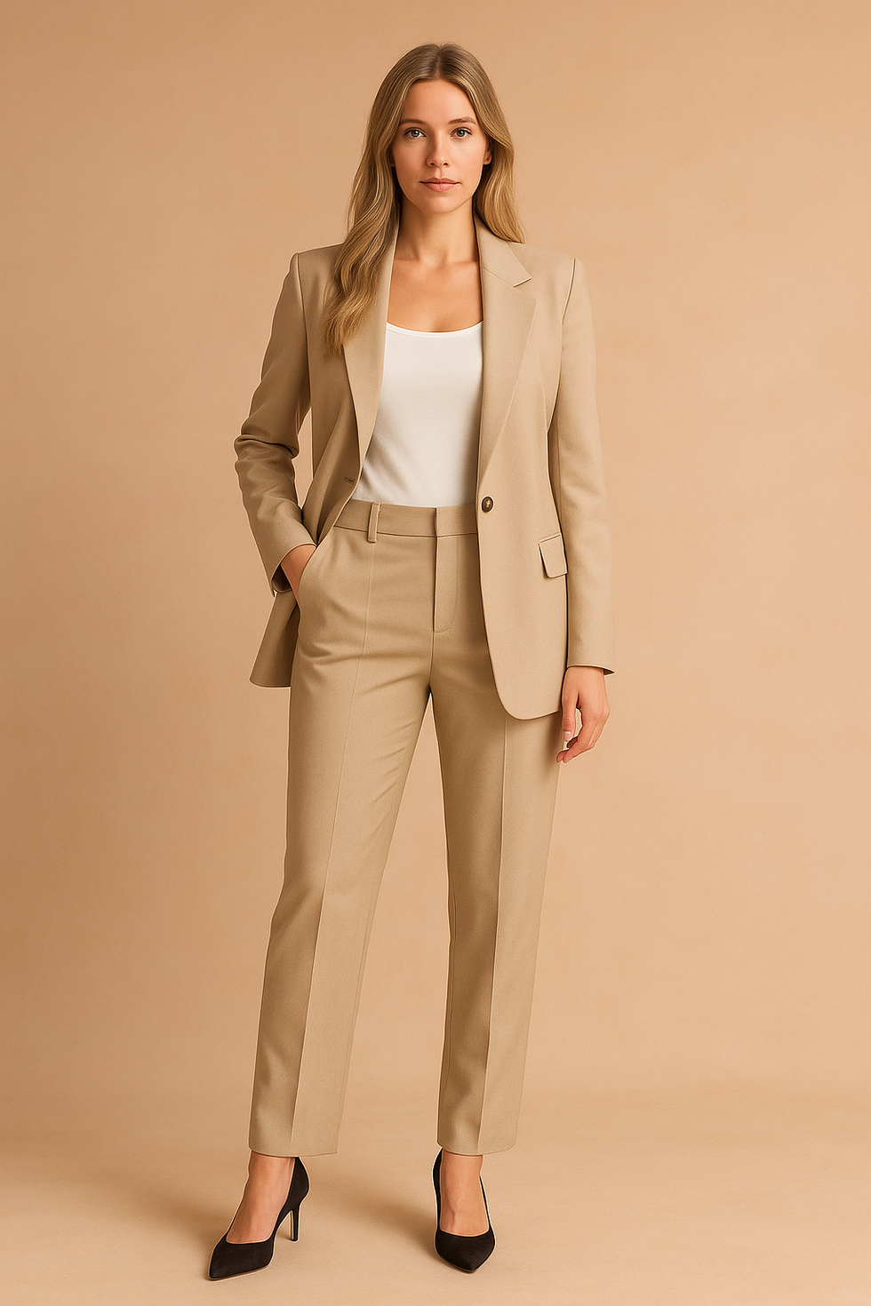 Women's Trouser Suit Set | Tailored Blazer & Straight-Leg Fit