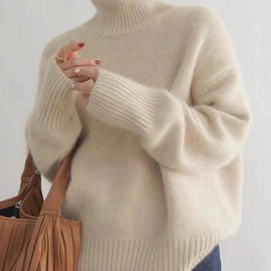 Women's Turtleneck Jumper | Oversized Fit & Ribbed Knit
