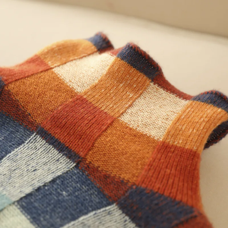 Women's Turtleneck Sweater | Patchwork Design & Cosy Comfort