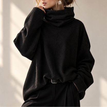 Women's Turtleneck Sweater | Stacked Collar & Oversized Fit 10