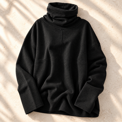 Women's Turtleneck Sweater | Stacked Collar & Oversized Fit 12