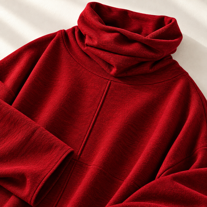 Women's Turtleneck Sweater | Stacked Collar & Oversized Fit 14