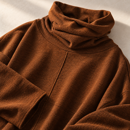 Women's Turtleneck Sweater | Stacked Collar & Oversized Fit 3
