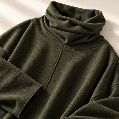 Women's Turtleneck Sweater | Stacked Collar & Oversized Fit 5
