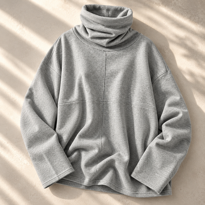 Women's Turtleneck Sweater | Stacked Collar & Oversized Fit 8
