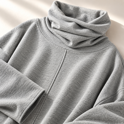 Women's Turtleneck Sweater | Stacked Collar & Oversized Fit 9