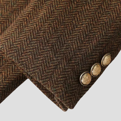 Chic Women’s Tweed Blazer Coat with Belted Design