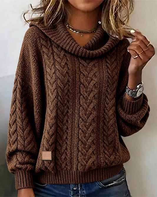 Women's Twisted Knit Sweater | Loose Fit & Warm