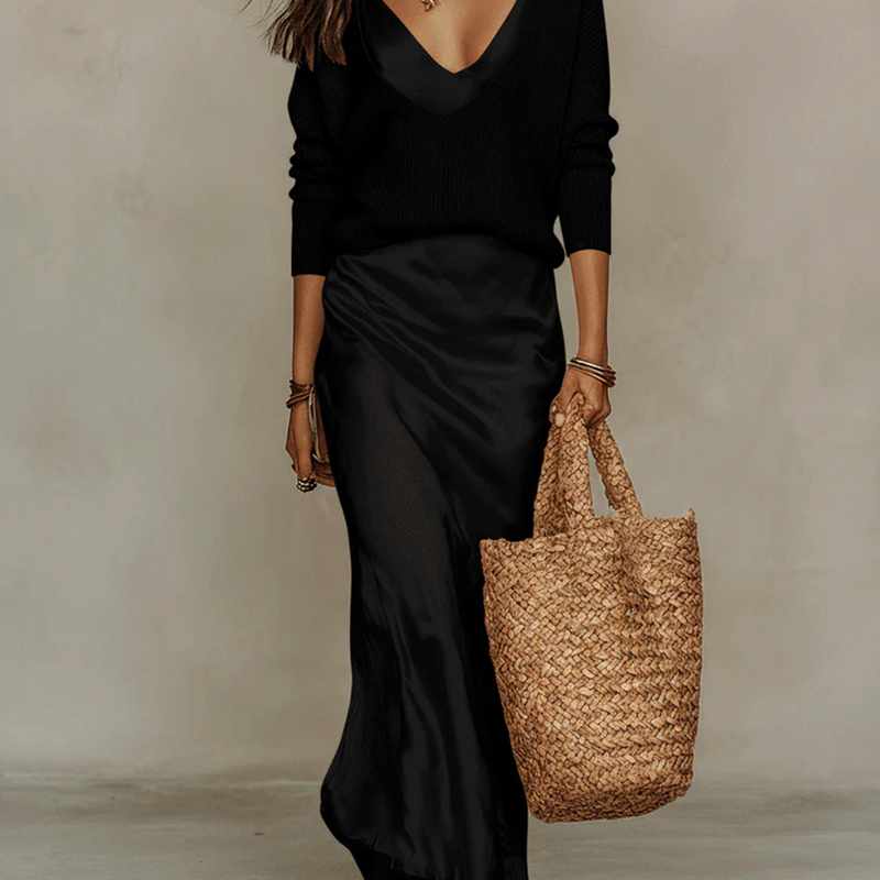 Women's Two-Piece Maxi Dress Set | Layered Elegance & Comfort 2