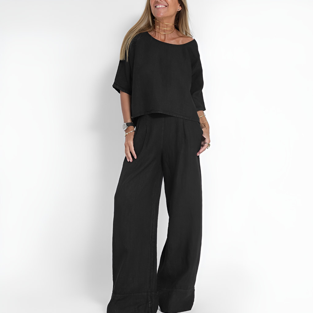 Women's Two Piece Set | Boxy Top Wide Leg