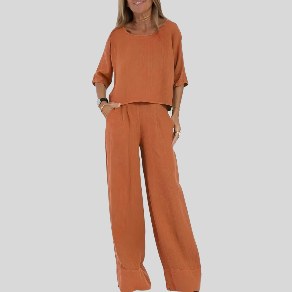 Women's Two Piece Set | Boxy Top Wide Leg