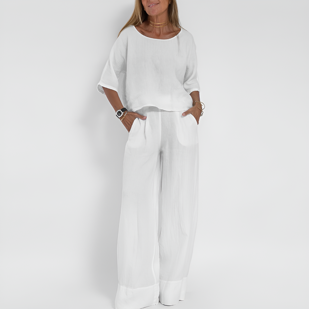 Women's Two Piece Set | Boxy Top Wide Leg