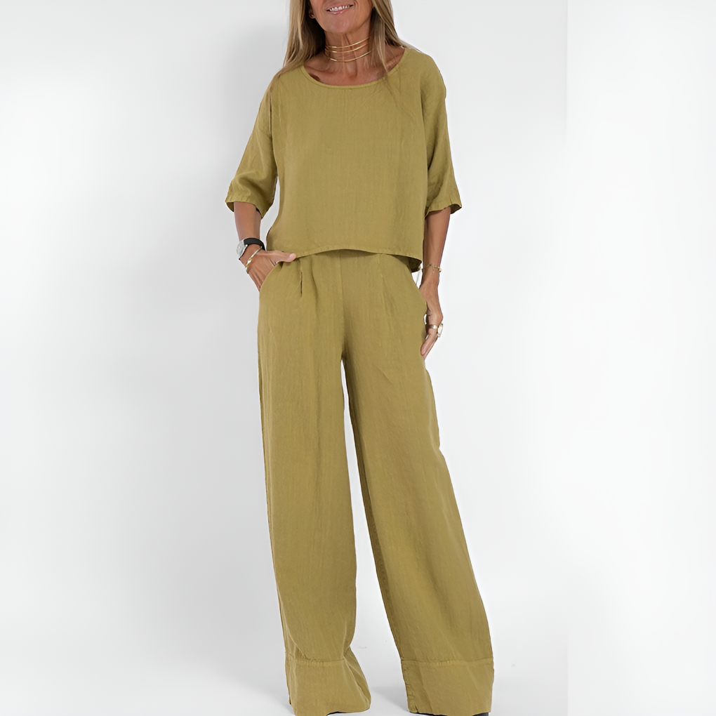 Women's Two Piece Set | Boxy Top Wide Leg