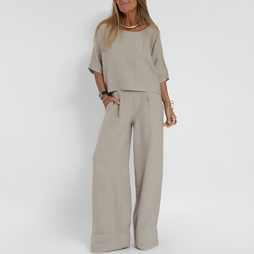 Women's Two Piece Set | Boxy Top Wide Leg