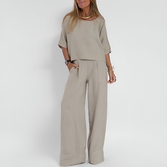 Women's Two Piece Set | Boxy Top Wide Leg