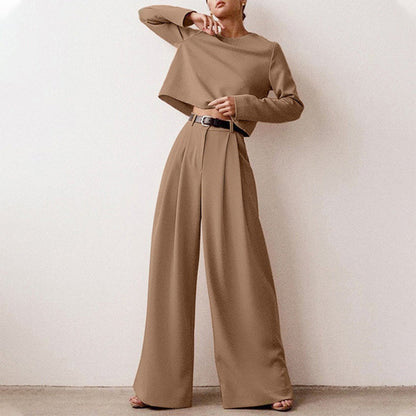 Women's Two Piece Set | High Neck Top, Palazzo Leg
