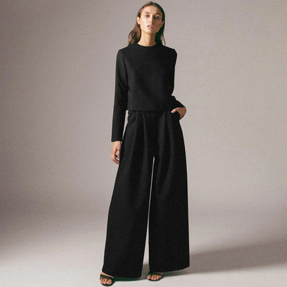 Women's Two Piece Set | High Neck Top, Palazzo Leg