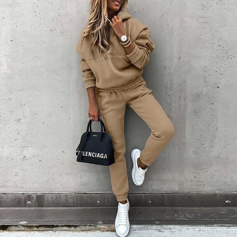 Women's Two Piece Set | Hooded Top, Tapered Joggers