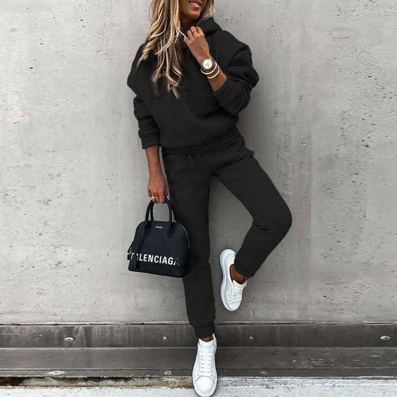 Women's Two Piece Set | Hooded Top, Tapered Joggers