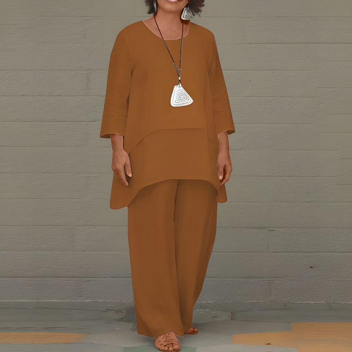 Women's Two Piece Set | Layered Tunic Trousers