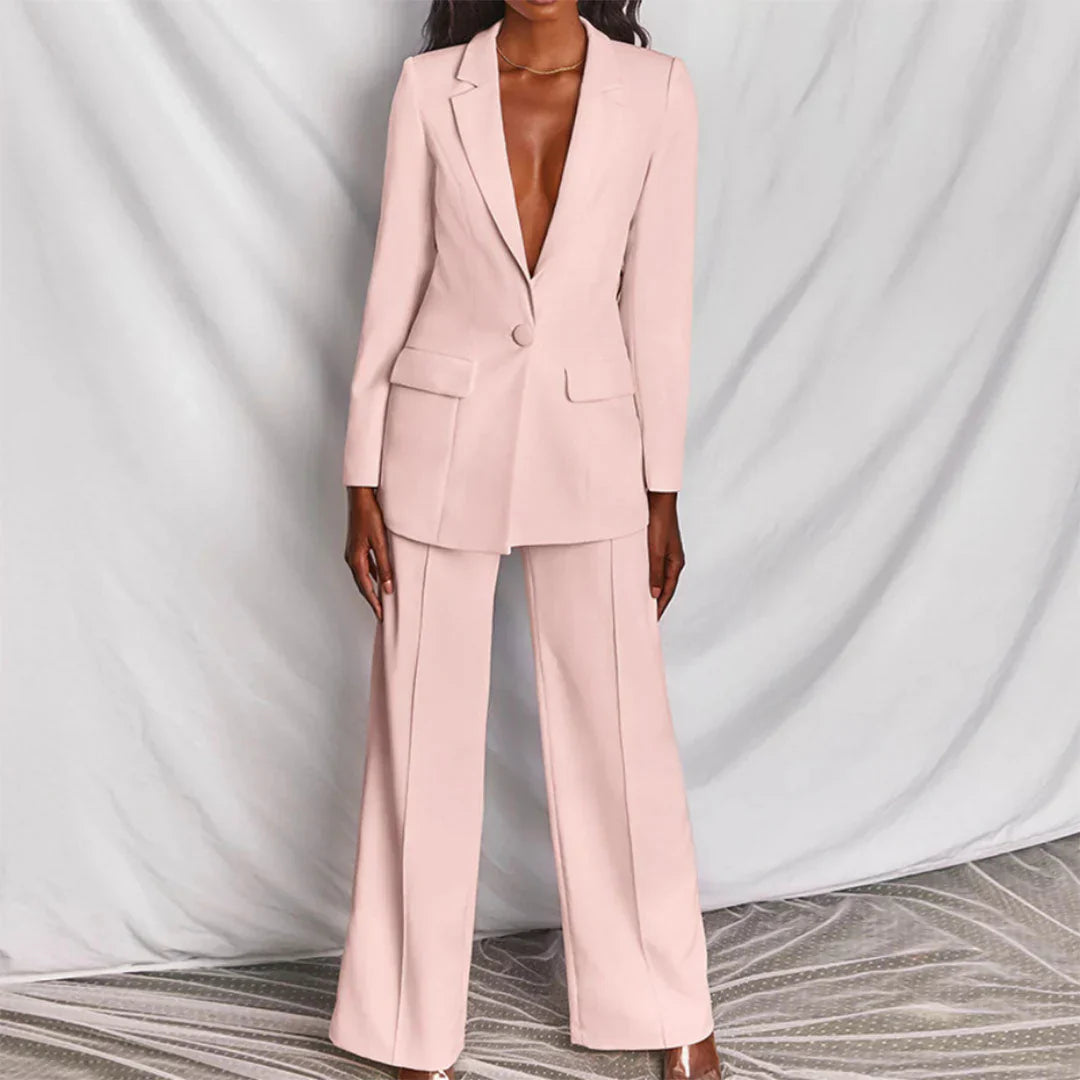 Women's Two Piece Set | Longline Blazer Trousers