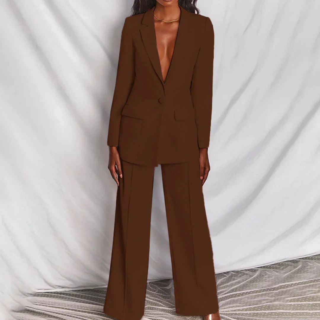 Women's Two Piece Set | Longline Blazer Trousers