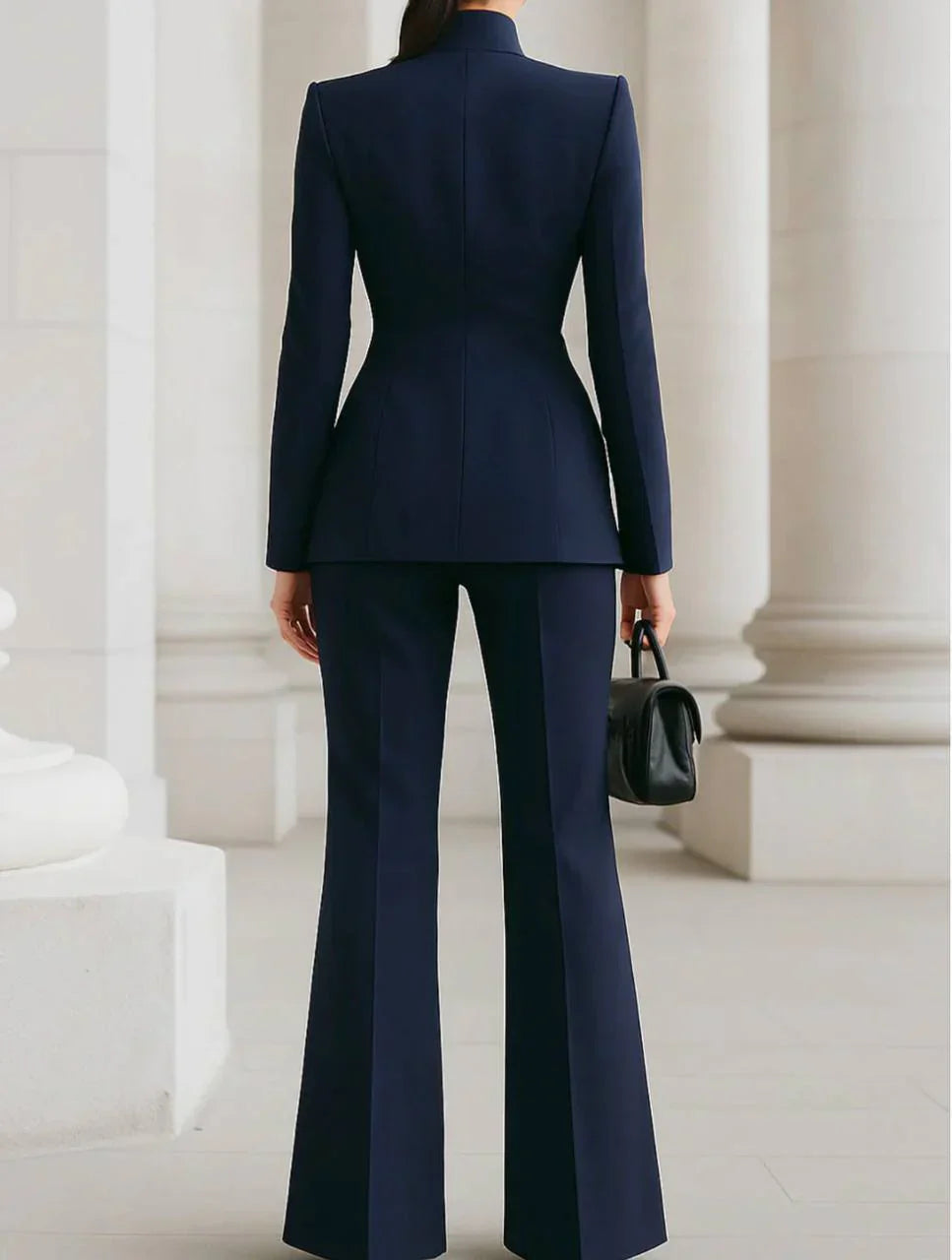 Women's Two Piece Set | Sculpted Blazer, Flared Trousers