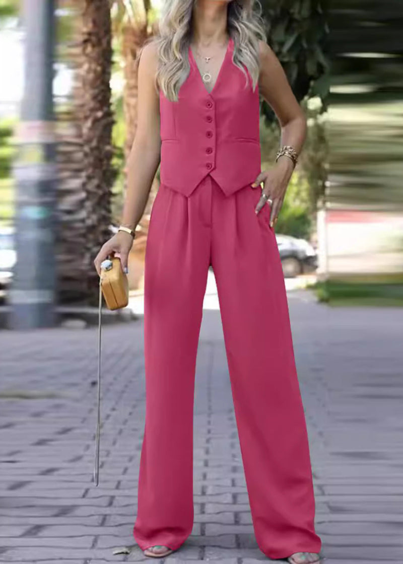Women's Two Piece Set | Waistcoat Wide Leg