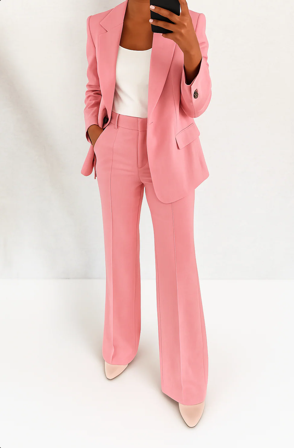 Women's Two Piece Suit | Blazer & Straight Leg Trousers