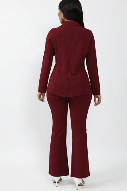 Chic Women's Blazer and Trouser Ensemble
