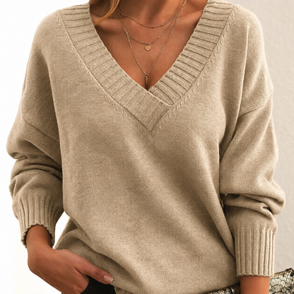 Ava | Women's Relaxed Fit V-Neck Sweater - Image 1
