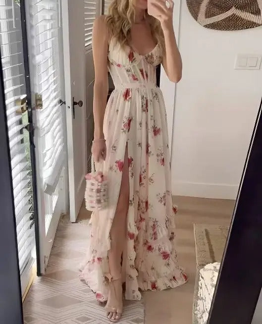 Women's Wedding Guest Dress | Floral Maxi With A Split
