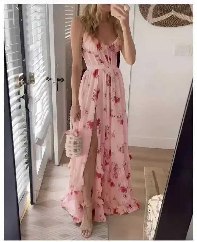 Women's Wedding Guest Dress | Floral Maxi With A Split