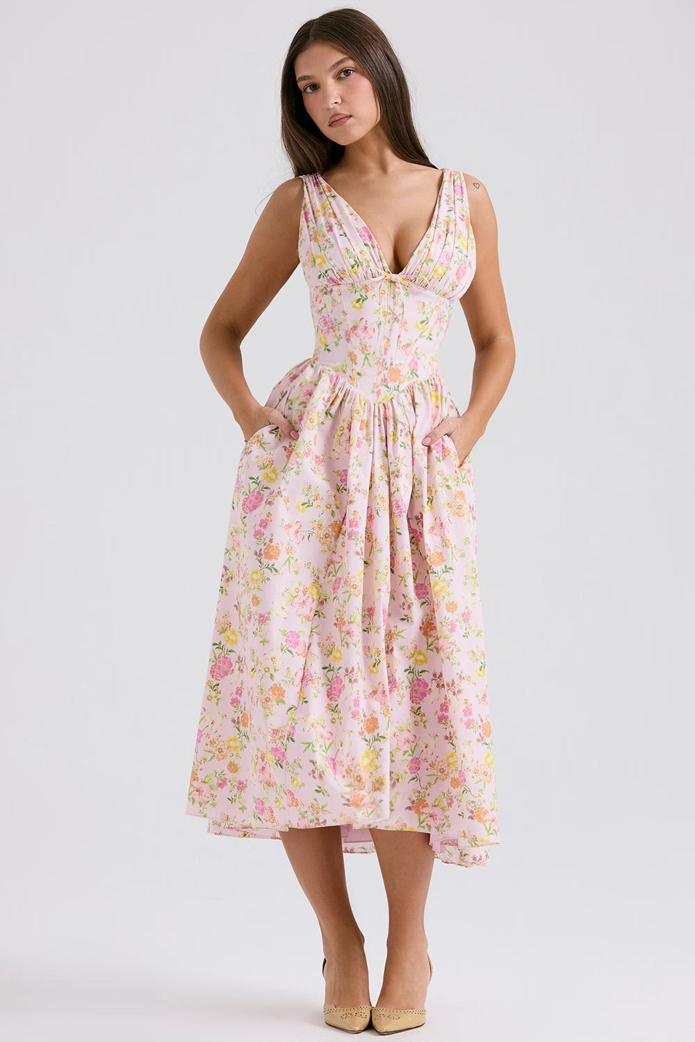 Women's Wedding Guest Dress | Floral Print, Full Skirt