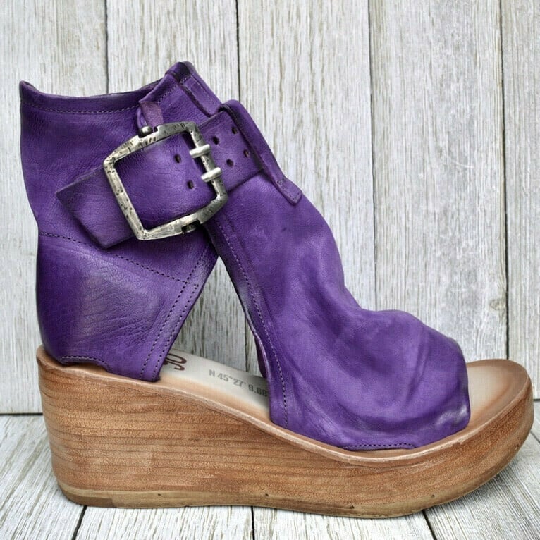 Women's Wedge Sandals | Peep Toe, Buckled Ankle Shaft