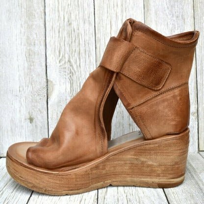 Women's Wedge Sandals | Peep Toe, Buckled Ankle Shaft