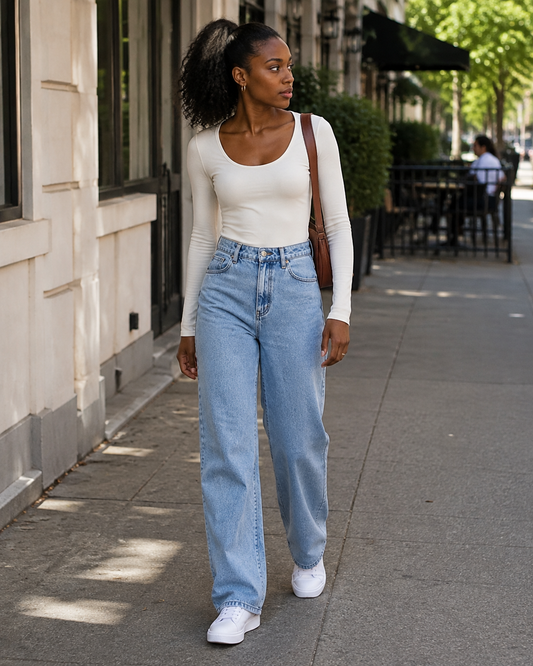 Women's Wide Leg Jeans | High Waisted & Comfortable Fit