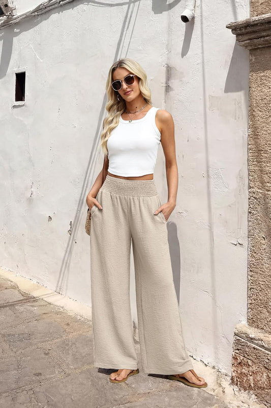 Women's Wide Leg Trousers | High Waist & Flowing Comfort