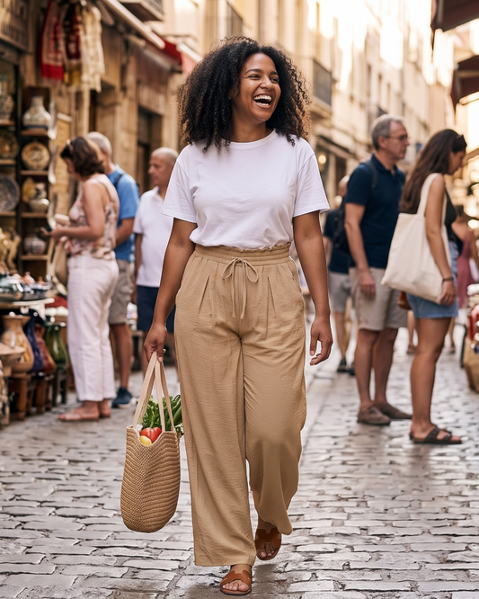 Women's Wide Leg Trousers | High Waist & Lightweight