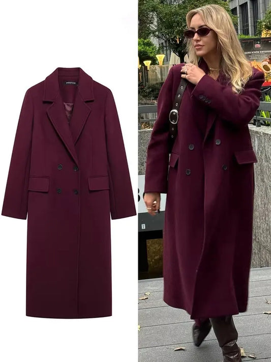 Women's Winter Coat | Double-Breasted Elegant Design