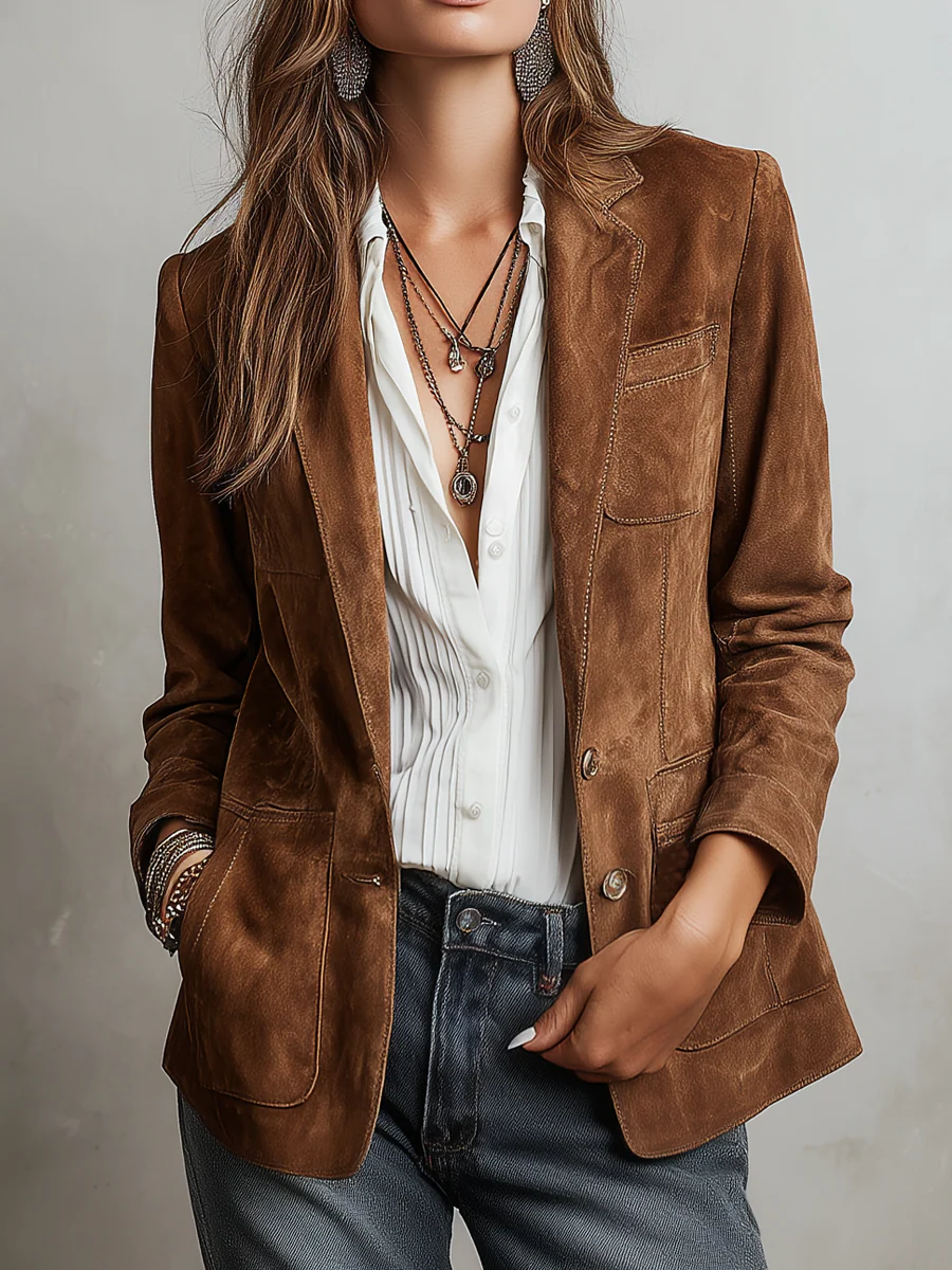 Women's Retro Jacket | Contrast Stitch Detailing 1