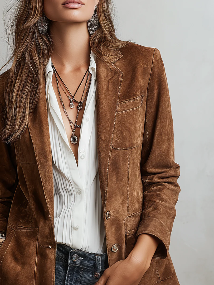 Women's Retro Jacket | Contrast Stitch Detailing 4